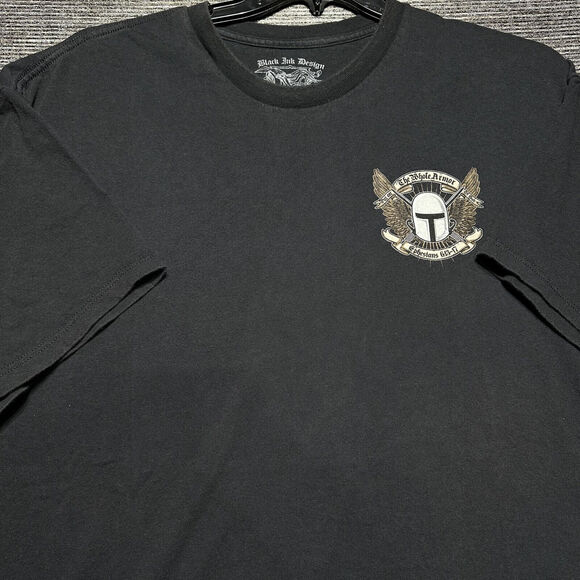 Black Ink Design T Shirt Men's 2XL Black Short Sleeve - Picture 1 of 14
